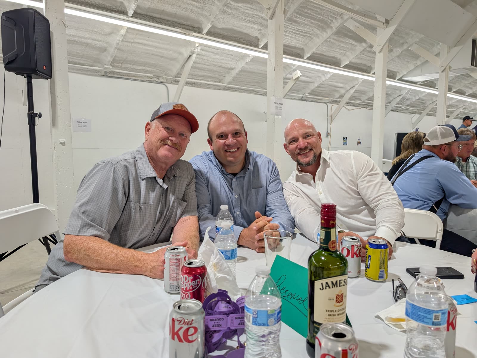 William Barry with supporters at a community dinner